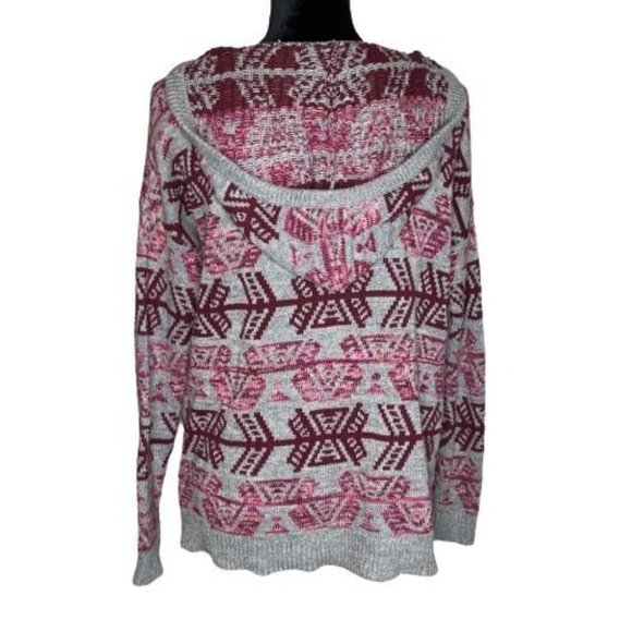 American Eagle Outfitter AEO Sweater Hoodie Womens XS Aztec Knit Pullover Medium - Picture 4 of 16